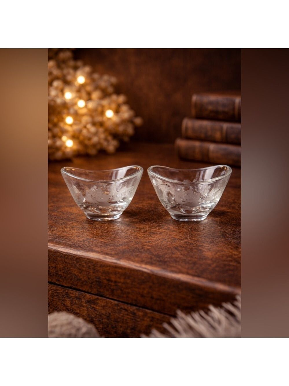 VINTAGE Elegant Pair of Etched Roses Clear Crystal Taper Candle Holders
